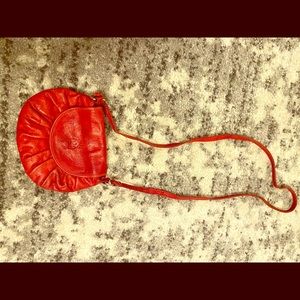 Red Italian leather purse